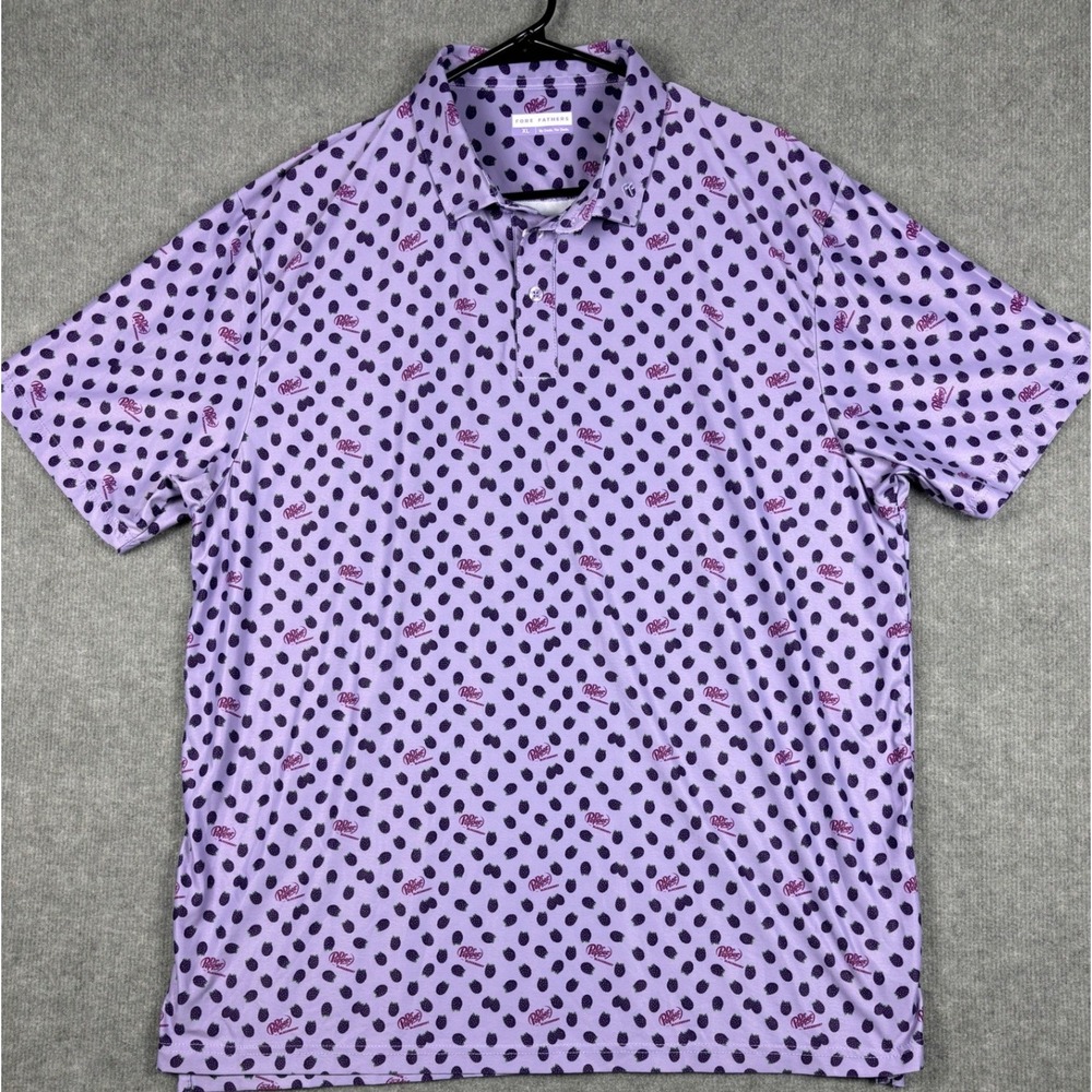 Fore Fathers Dr Pepper Blackberry Polo Shirt All Over Print XL Purple Mens